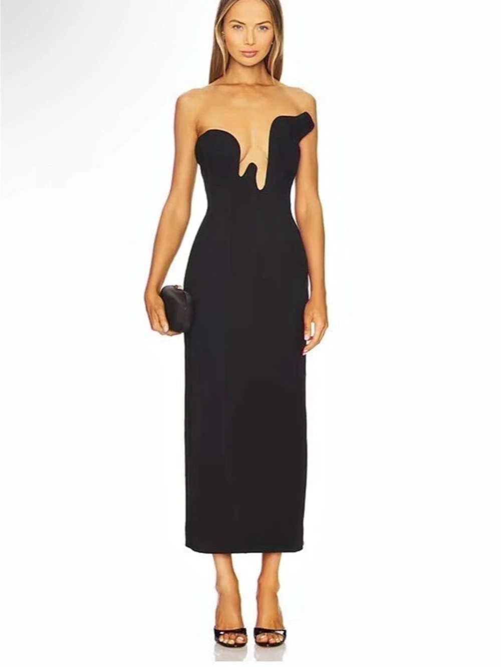 Bardot Rosalyn Midi Dress Black Strapless